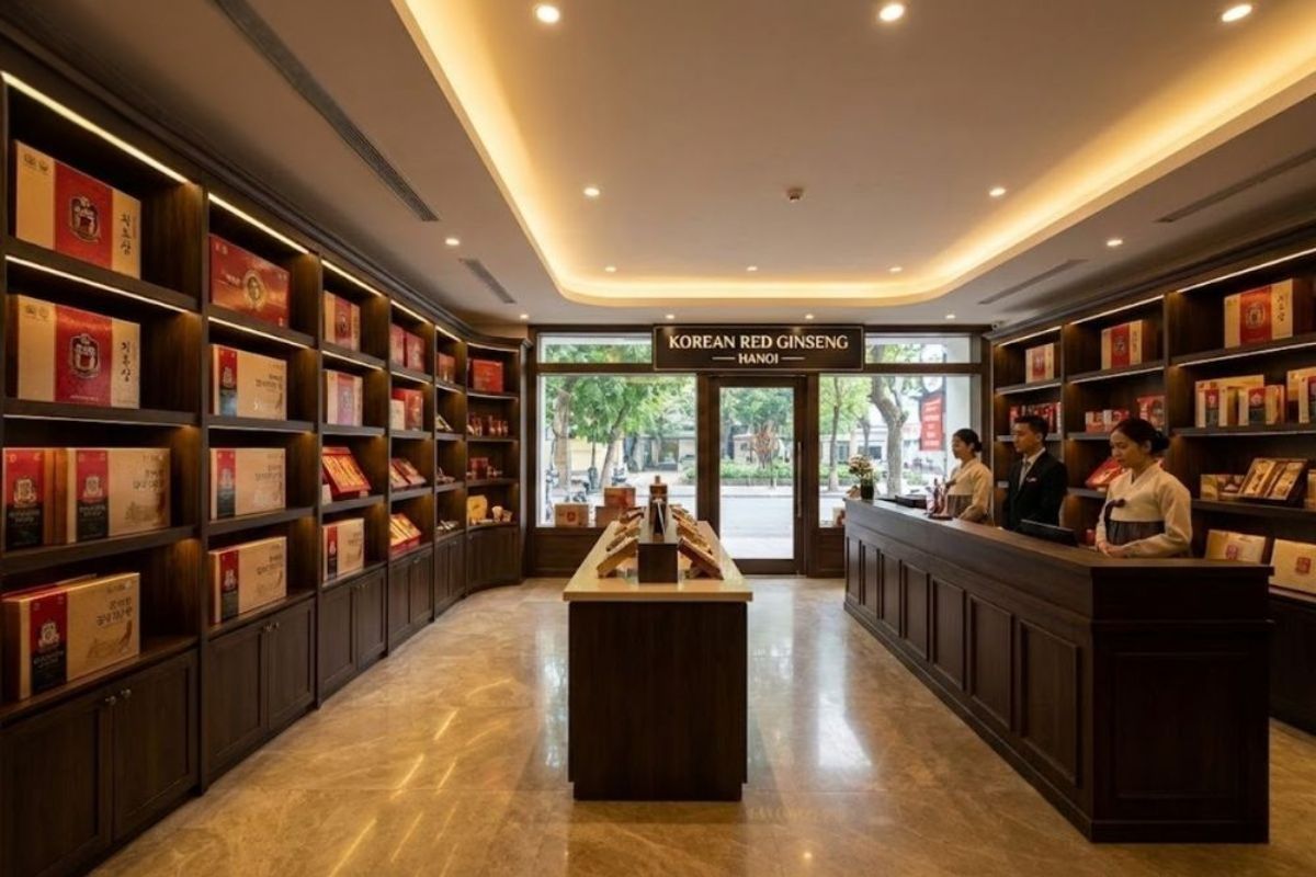 mặt tiền cửa hàng hồng sâm hàn quốc kgin tại 21 tây sơn hà nội