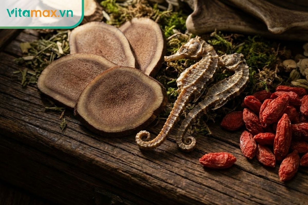các vị thuốc đông y bổ thận tráng dương gồm nhung hươu cá ngựa và kỷ tử