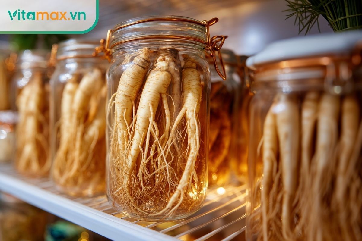 Bảo quản sâm tươi Hàn Quốc trong hũ thủy tinh ngăn mát