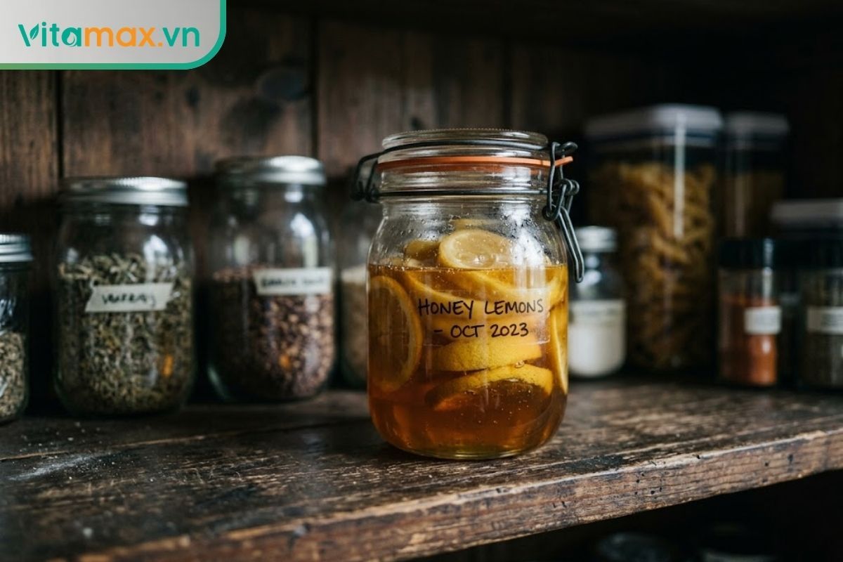 Cách bảo quản chanh đào ngâm mật ong đúng chuẩn là đậy kín và đặt ở nơi thoáng mát.