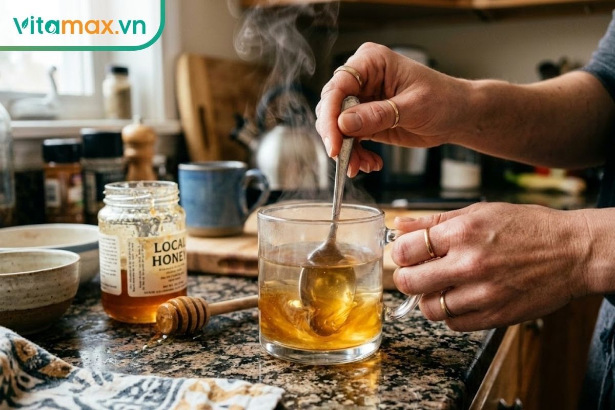 cach-pha-toi-ngam-mat-ong-uong-buoi-toi.jpgHướng dẫn cách pha loãng tỏi ngâm mật ong với nước ấm để uống trước khi đi ngủ không bị gắt cổ hay cồn cào.