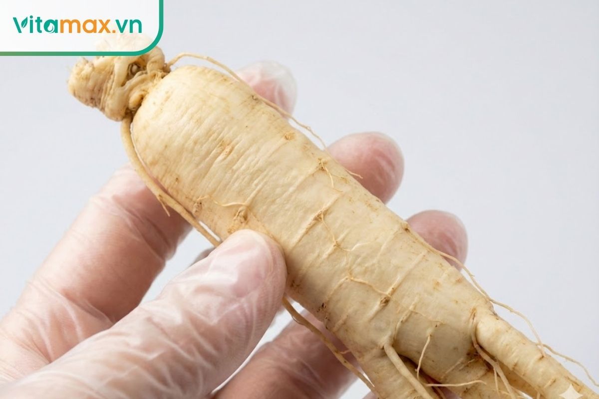 củ sâm tươi hàn quốc 6 năm tuổi thân chắc khỏe rễ dài