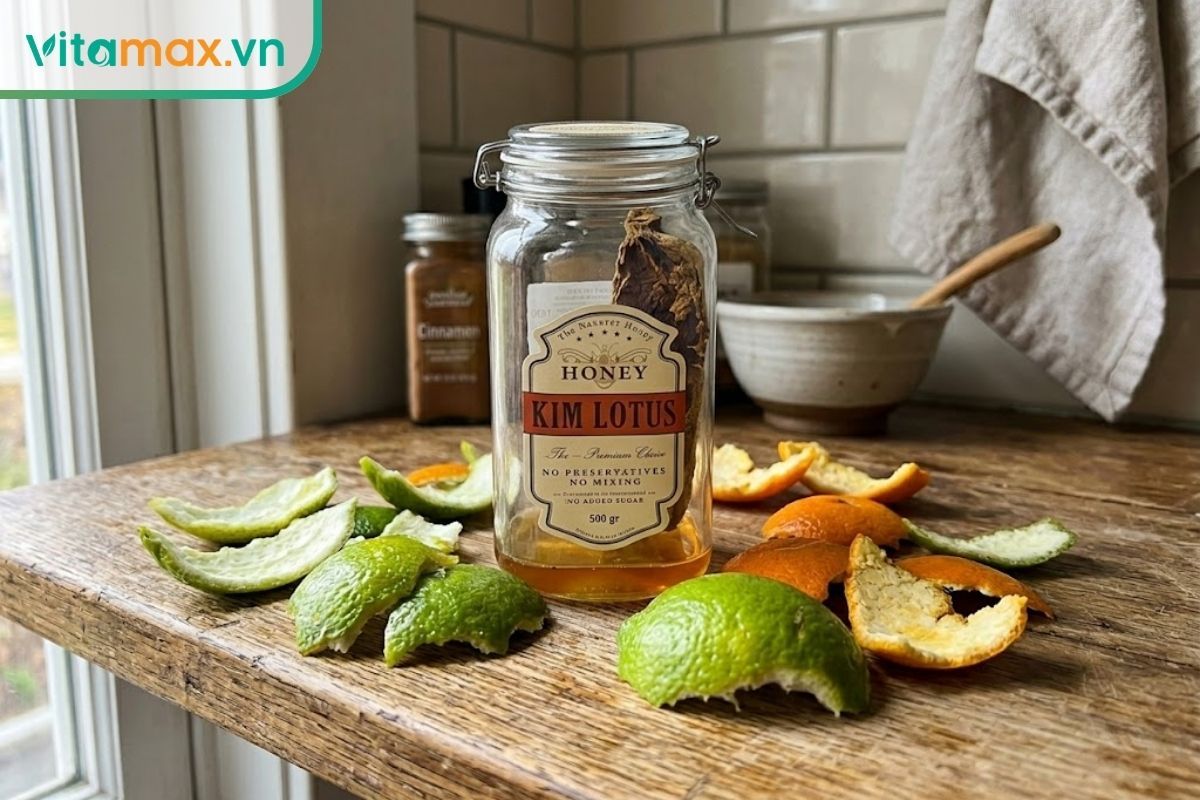 Sử dụng vỏ chanh hoặc quýt đặt quanh hũ mật ong để xua đuổi kiến tự nhiên.