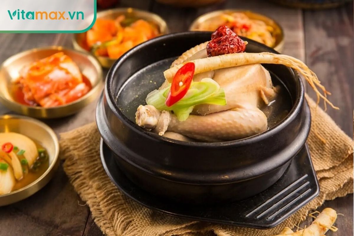 gà hầm nhân sâm món ăn bổ dưỡng