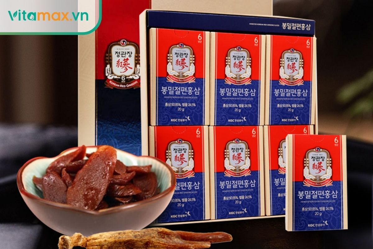 Hồng sâm tẩm mật ong cho người già dễ ăn
