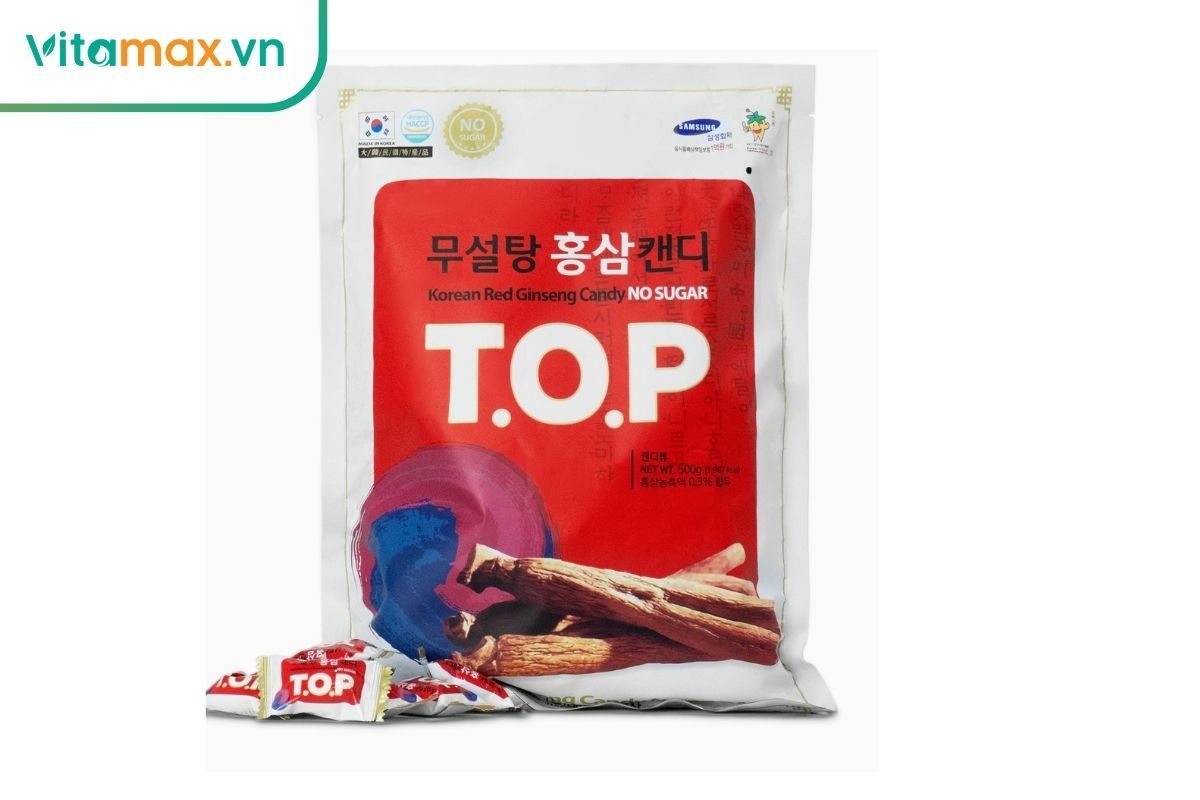 Kẹo sâm là sản phẩm bổ sung chiết xuất hồng sâm vào dạng bánh kẹo.