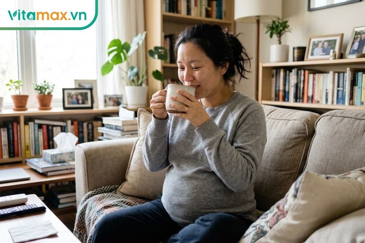 Bà bầu cảm thấy dễ chịu hơn khi dùng một lượng nhỏ tỏi ngâm mật ong pha nước ấm để giảm ốm nghén.