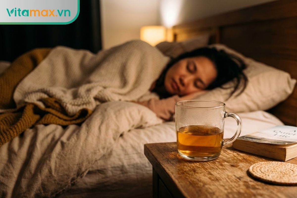 Một người ngủ ngon giấc sau khi áp dụng thói quen uống tỏi ngâm mật ong trước khi đi ngủ đúng cách.