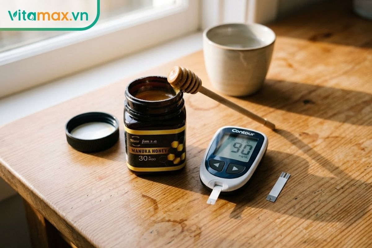 Ảnh đại diện chân thực minh họa mối liên hệ giữa việc sử dụng mật ong tự nhiên và việc kiểm soát đường huyết ở người bệnh tiểu đường.