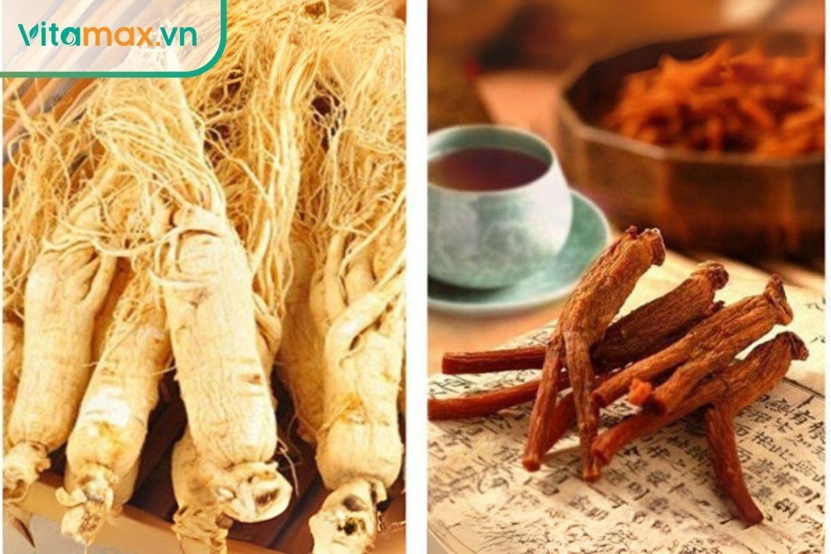 nhân sâm Hàn Quốc tươi và khô ngâm mật ong