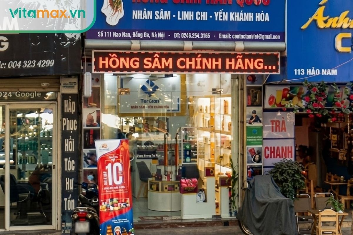 Cửa hàng Nhân sâm Nhung hươu Tâm Việt tại 111 Hào Nam, Đống Đa.
