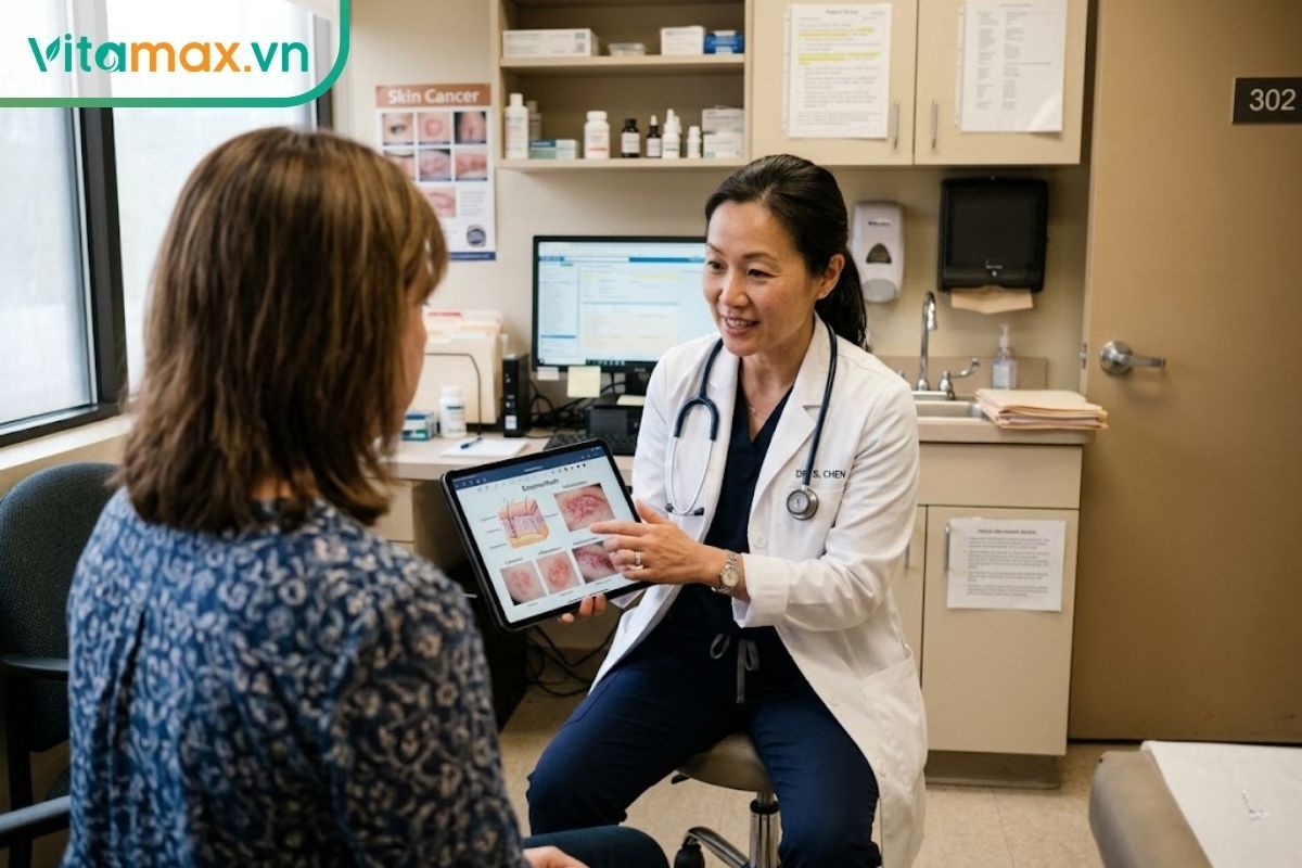 Bác sĩ da liễu hướng dẫn cách phân biệt nổi mụn thông thường và dị ứng mẩn đỏ sau khi uống mật ong.