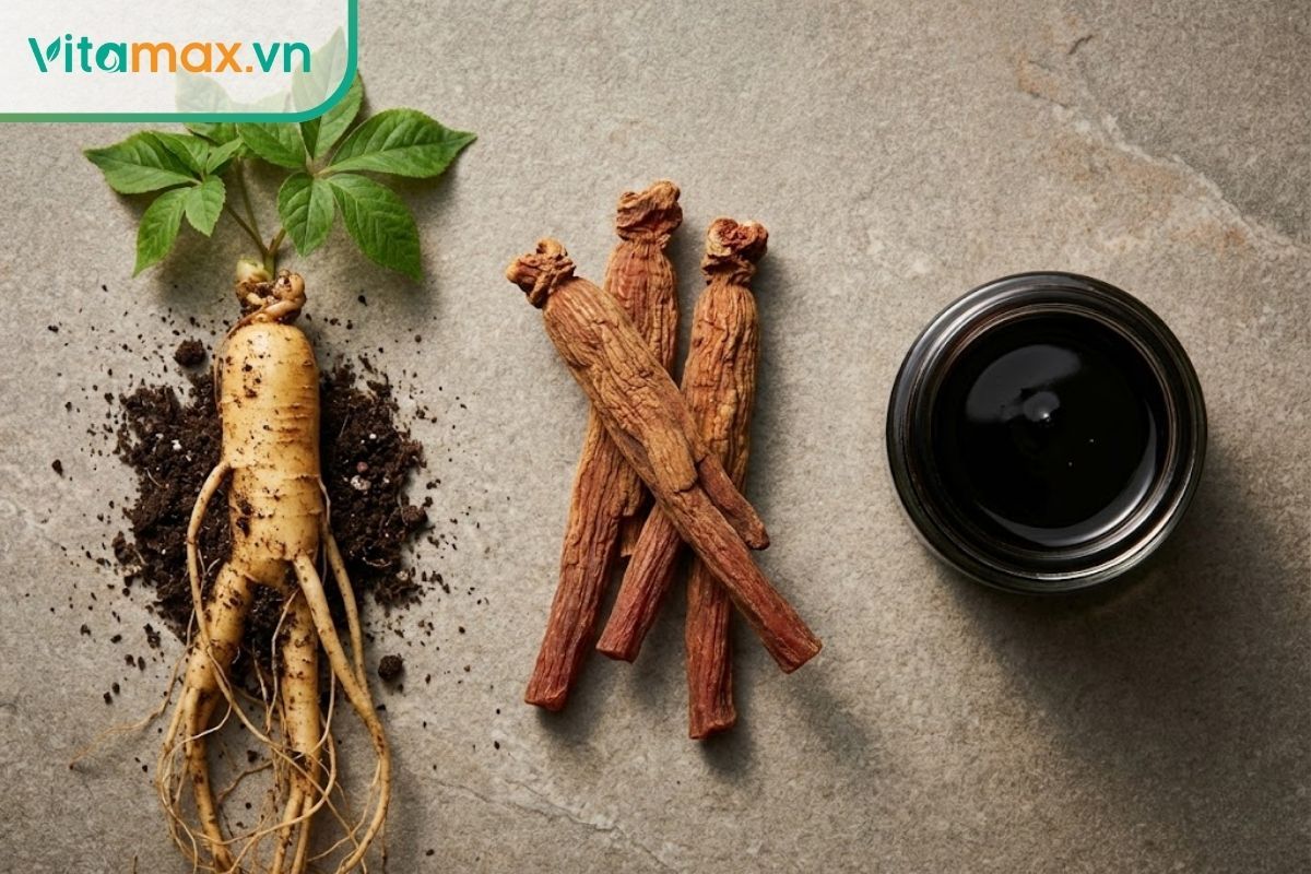 ộ 3 loại sâm gồm sâm tươi, sâm khô và cao sâm