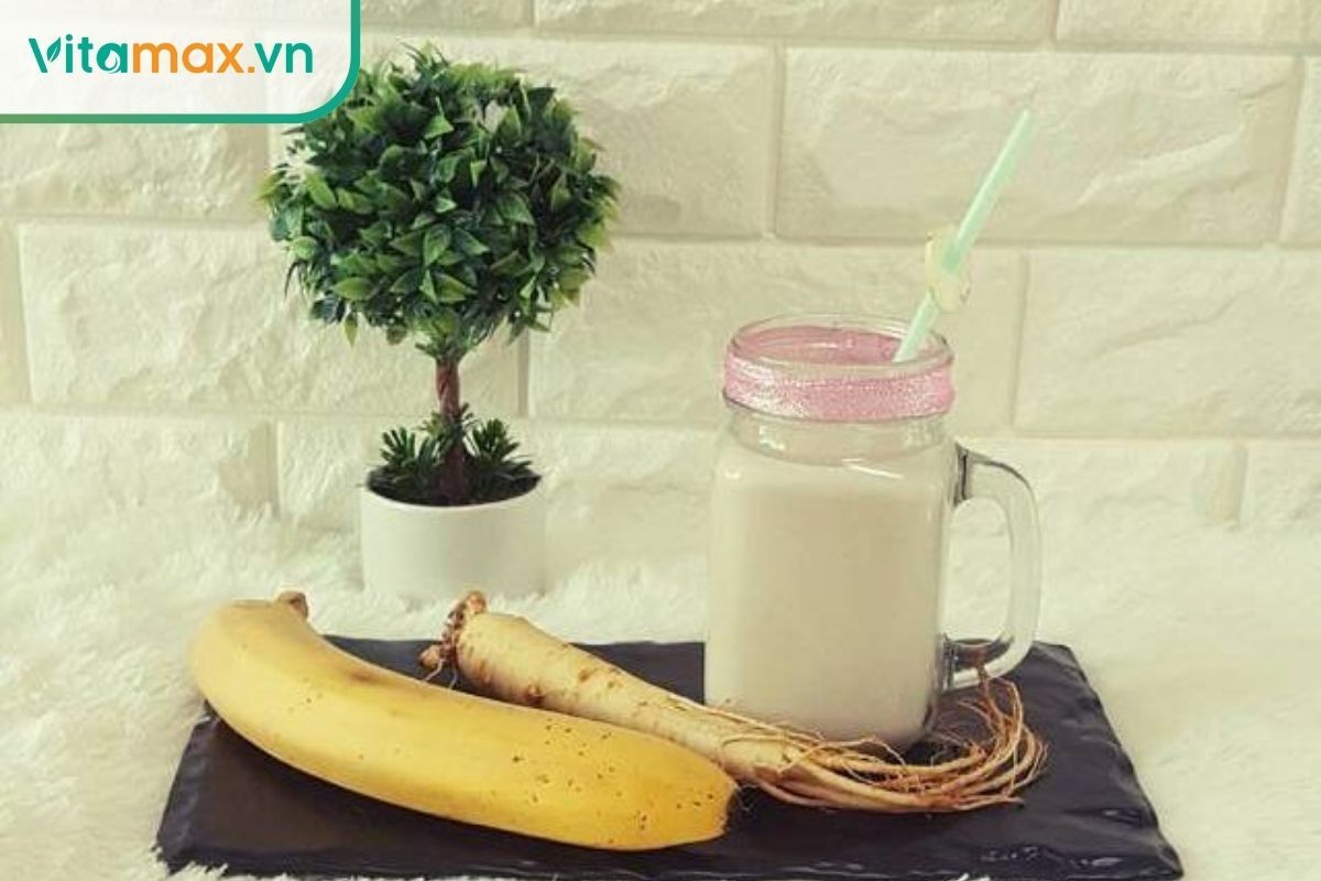 Sinh tố sâm tươi Hàn Quốc với chuối và sữa