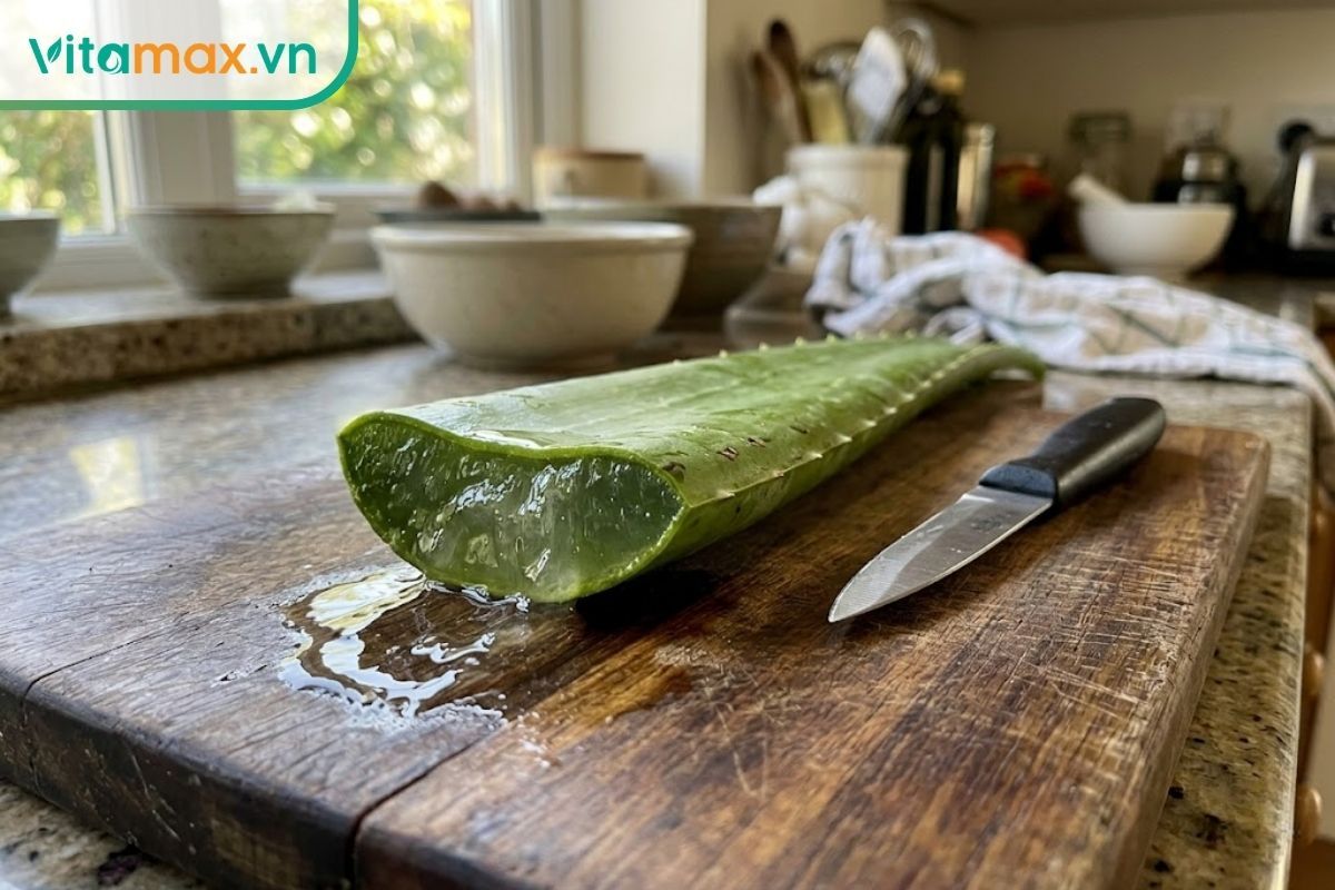 Ngoài mật ong, gel nha đam tươi cũng là một nguyên liệu tự nhiên giúp làm dịu vết bỏng nhẹ hiệu quả tại nhà.