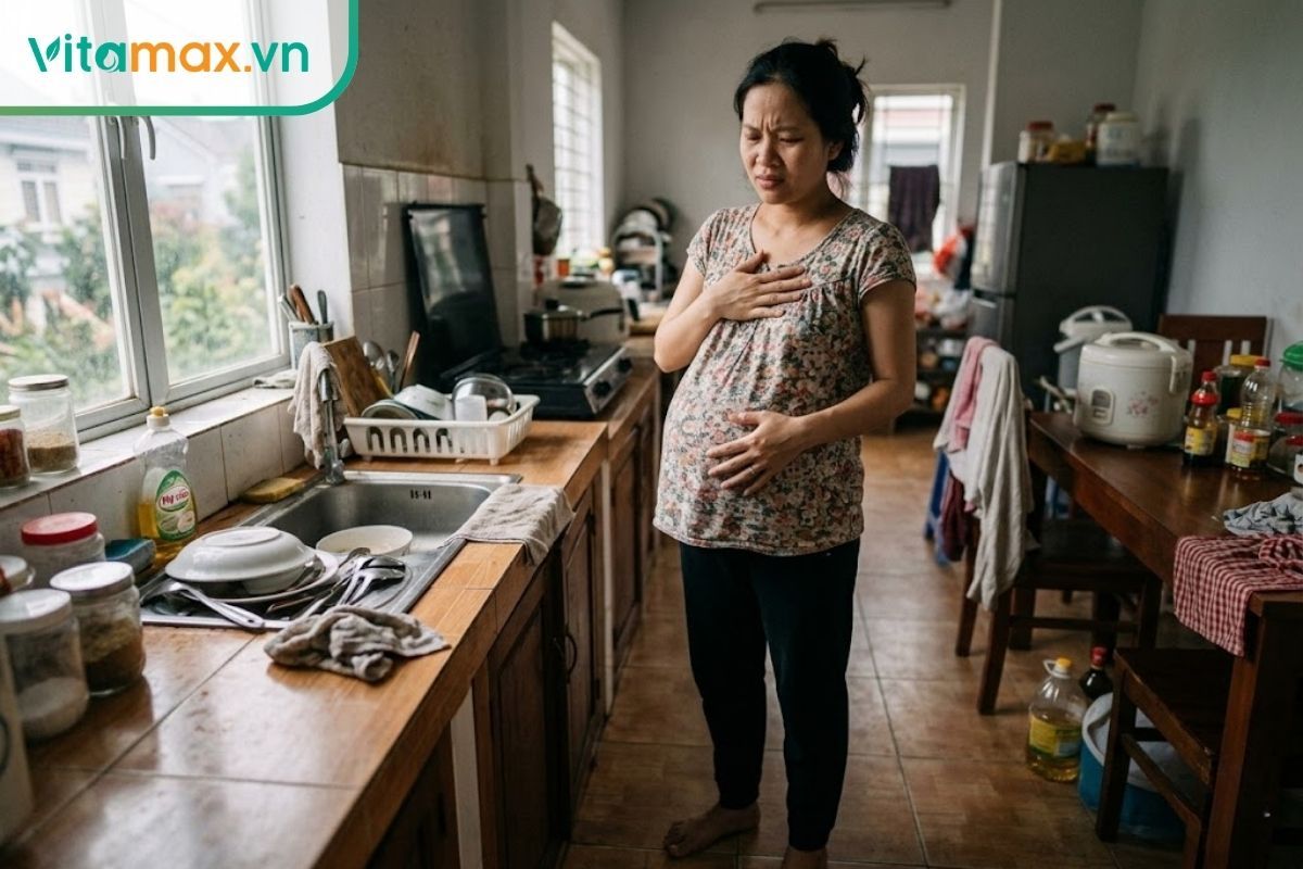 Dùng sai cách tỏi ngâm mật ong có thể khiến bà bầu bị ợ nóng hoặc trào ngược dạ dày.