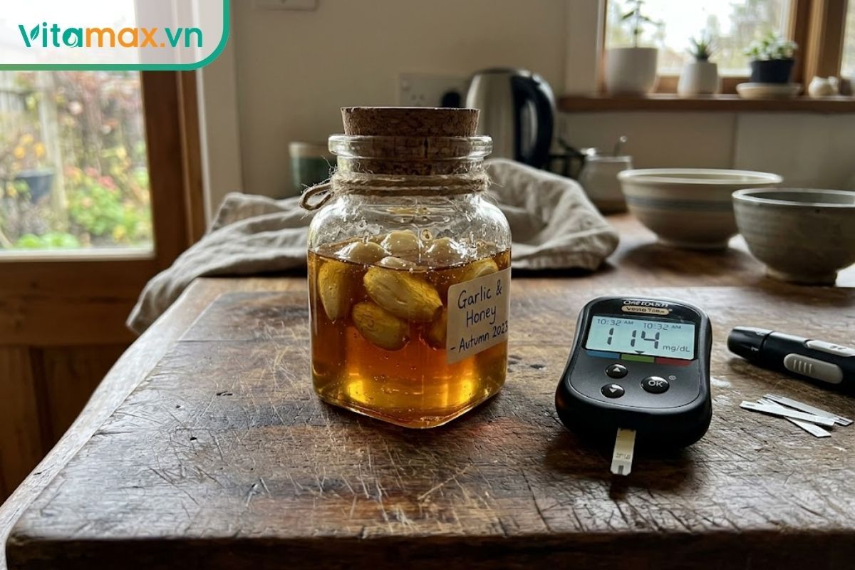 Người bệnh tiểu đường cần theo dõi chỉ số đường huyết cẩn thận khi sử dụng tỏi ngâm mật ong.