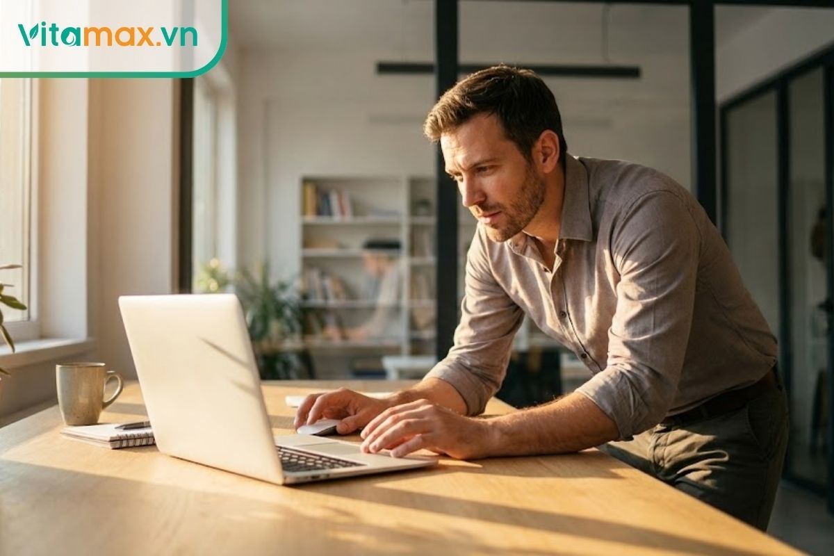 Người phụ nữ uống hồng sâm vào buổi sáng đầy năng lượng dưới ánh nắng.